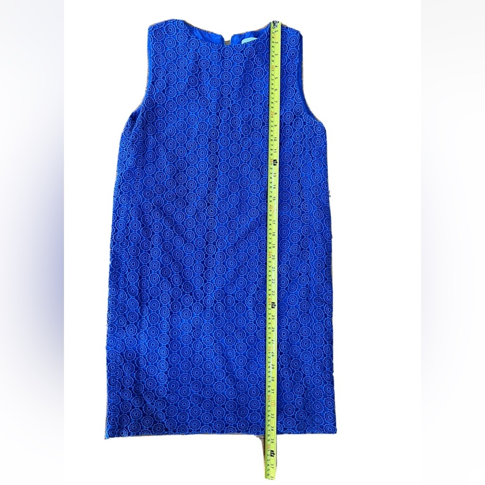 Diane Von Furstenberg Blue Zihna Crochet Lace Sleeveless Dress size 8 Designer - Picture 3 of 9